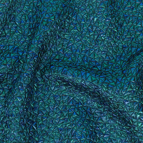 Mood Exclusive Metallic Royal Blue and Teal Tactile Triangles Luxury Brocade