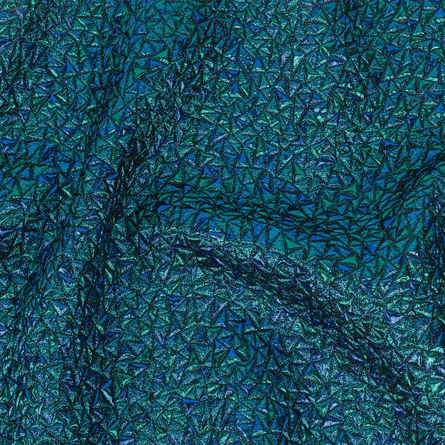Mood Exclusive Metallic Royal Blue and Teal Tactile Triangles Luxury Brocade