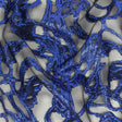 Mood Exclusive Metallic Magnetic Blue and Black Mineral Veins Luxury Burnout Brocade