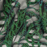 Mood Exclusive Metallic Iridescent Green and Black Mineral Veins Luxury Burnout Brocade
