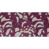Mood Exclusive Metallic Raspberry Radiance and Black Mineral Veins Luxury Burnout Brocade