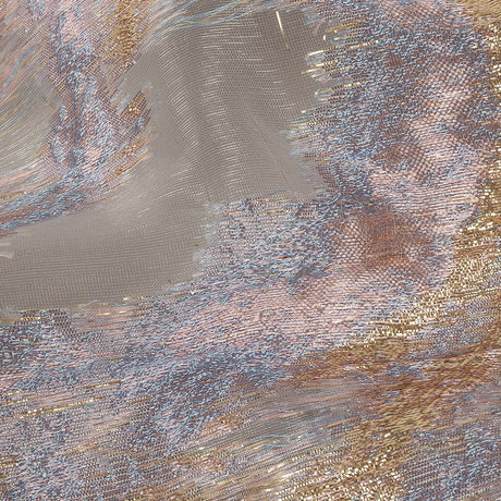 Mood Exclusive Metallic Gold, Pink and Wisteria Painterly Swirls Luxury Burnout Brocade