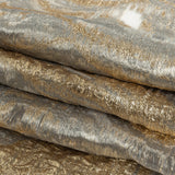 Mood Exclusive Metallic Gold, Gray and Beige Painterly Swirls Luxury Burnout Brocade