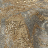 Mood Exclusive Metallic Gold, Gray and Beige Painterly Swirls Luxury Burnout Brocade