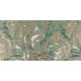 Mood Exclusive Metallic Seafoam and Beige Painterly Swirls Luxury Burnout Brocade
