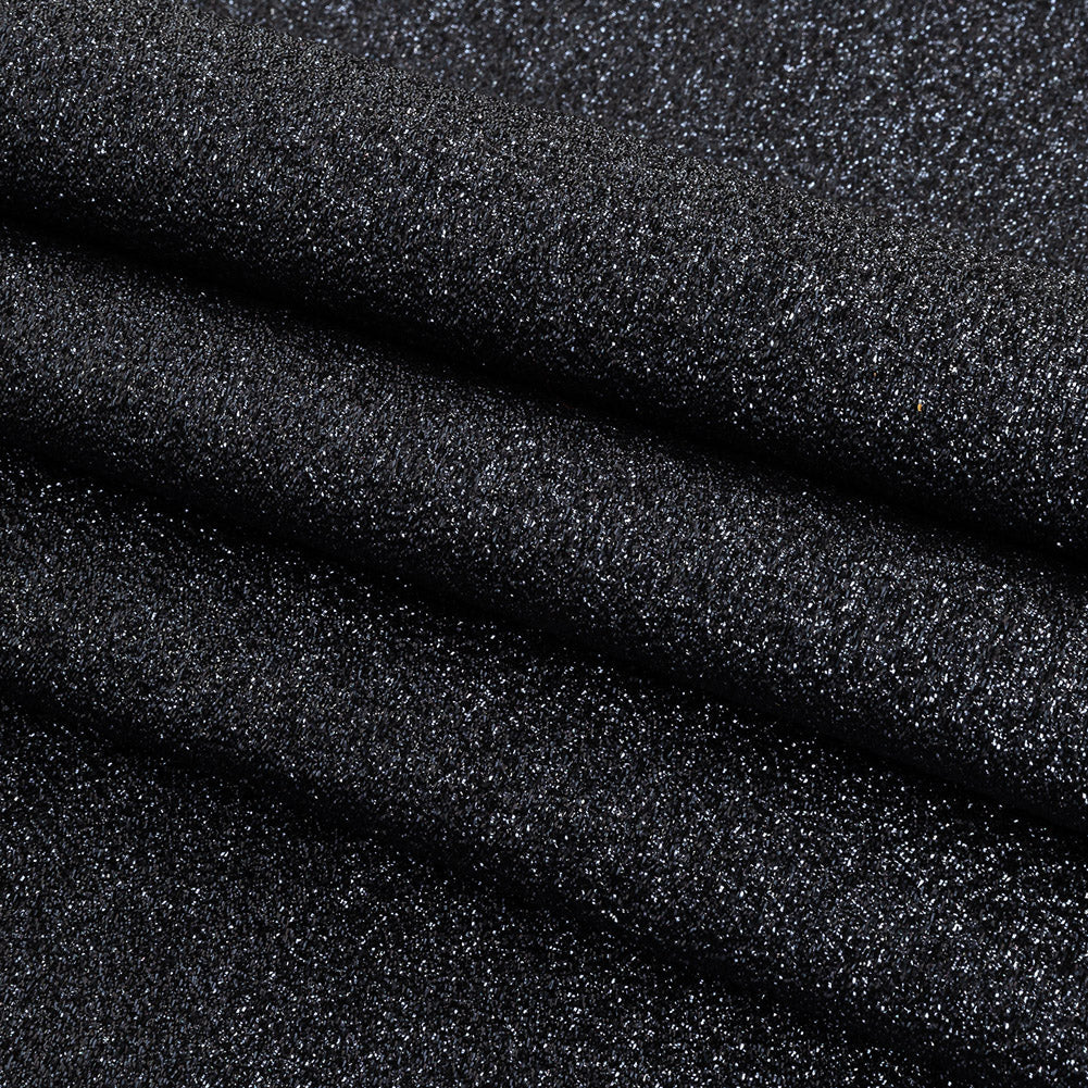 Cygnus Metallic Navy and Black Crinkled Lame Luxury Brocade