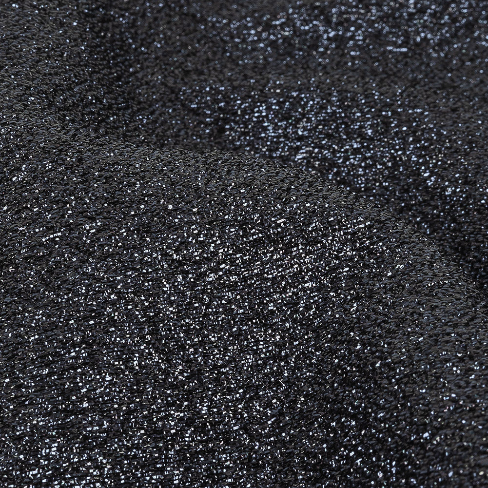 Cygnus Metallic Navy and Black Crinkled Lame Luxury Brocade