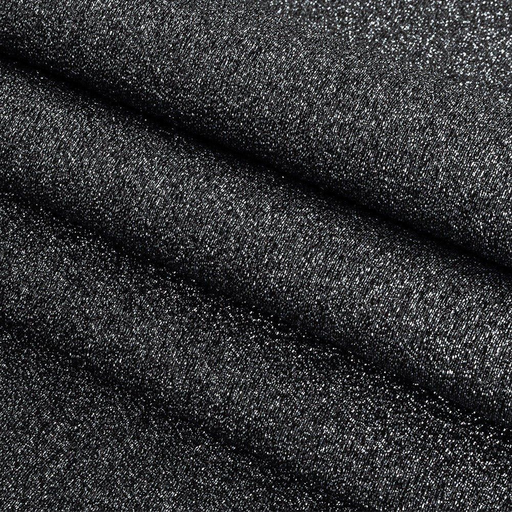 Cygnus Metallic Black and Silver Crinkled Lame Luxury Brocade