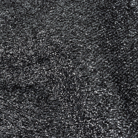 Cygnus Metallic Black and Silver Crinkled Lame Luxury Brocade