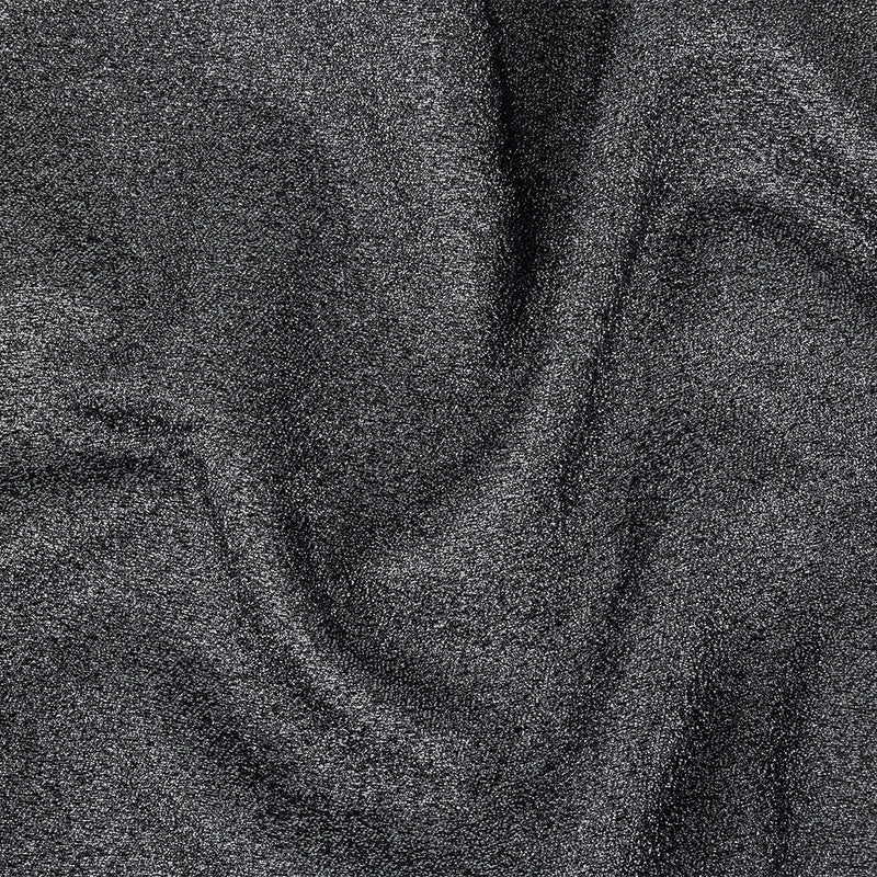 Cygnus Metallic Black and Silver Crinkled Lame Luxury Brocade