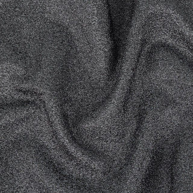 Cygnus Metallic Black and Silver Crinkled Lame Luxury Brocade