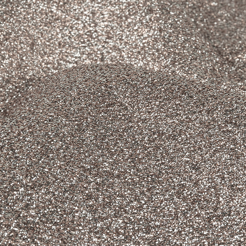 Cygnus Metallic Rose Gold and Silver Crinkled Lame Luxury Brocade