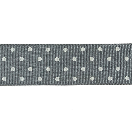Sedona Sage and White Polka Dots Grosgrain Ribbon - 1"