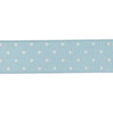 Winter Sky and White Polka Dots Grosgrain Ribbon - 1"