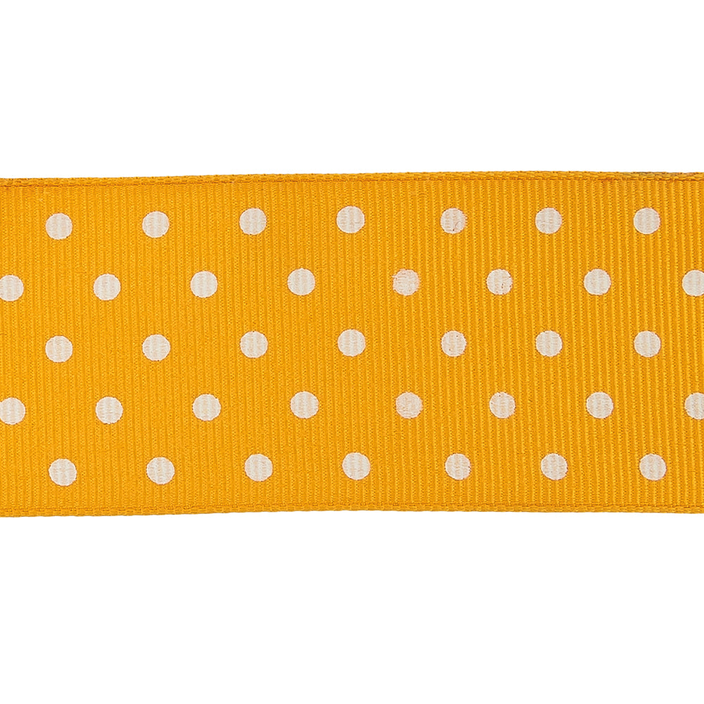 Freesia and White Polka Dots Grosgrain Ribbon - 1.625"