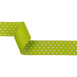 Lime Green and White Polka Dots Grosgrain Ribbon - 1.625"