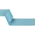 Dusk Blue and White Polka Dots Grosgrain Ribbon - 1.625"