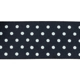 Total Eclipse and White Polka Dots Grosgrain Ribbon - 1.625"