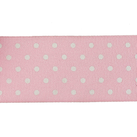 Parfait Pink and White Polka Dots Grosgrain Ribbon - 1.625"
