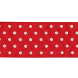 High Risk Red and White Polka Dots Grosgrain Ribbon - 1.625"