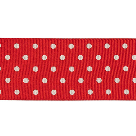 High Risk Red and White Polka Dots Grosgrain Ribbon - 1.625"