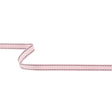 Baby Pink Woven Ribbon with Navy and White Stitched Border - 0.375"