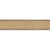 Marzipan Woven Ribbon with Navy Blazer and White Stitched Border - 0.75"