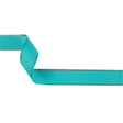 Turquoise Woven Ribbon with Navy Blazer and White Stitched Border - 1"