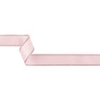 Pink Marshmallow Woven Ribbon with Brown and White Stitched Border - 1"