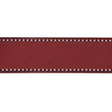 Spiced Apple Woven Ribbon with Navy Blazer and White Stitched Border - 1"