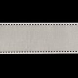 White Woven Ribbon with Black and White Stitched Border - 1.375"