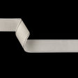 White Woven Ribbon with Black and White Stitched Border - 1.375"