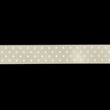 Coconut Milk and White Polka Dots Satin Ribbon - 0.625"