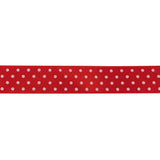 Red and White Polka Dots Satin Ribbon - 0.625"