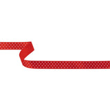 Red and White Polka Dots Satin Ribbon - 0.625"