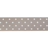 Gray and White Polka Dots Satin Ribbon - 1"