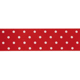 Red and White Polka Dots Satin Ribbon - 1"