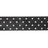 Black and Bright White Polka Dots Satin Ribbon - 1"