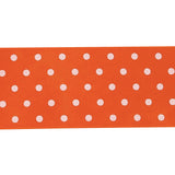 Carrot and Bright White Polka Dots Satin Ribbon - 1.5"