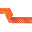 Carrot and Bright White Polka Dots Satin Ribbon - 1.5"