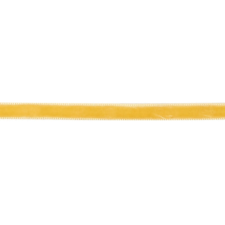 Cream Gold Single Face Velvet Ribbon - 0.25"