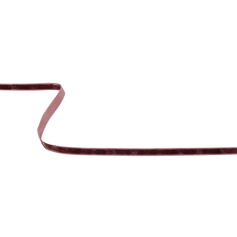 Deepest Purple Single Face Velvet Ribbon - 0.25"