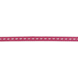 Raspberry Rose Grosgrain Ribbon with Lucent White Stitching - 0.25"