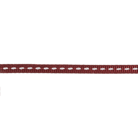 Wine Grosgrain Ribbon with Lucent White Stitching - 0.25"