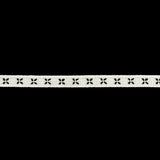 Blanc de Blanc Grosgrain Ribbon with Black Stitched Flowers - 0.25"
