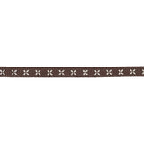 Puce Grosgrain Ribbon with Blanc de Blanc Stitched Flowers - 0.25"