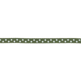 Pesto and White Polka Dots Grosgrain Ribbon - 0.25"