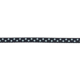 Total Eclipse and White Polka Dots Grosgrain Ribbon - 0.25"