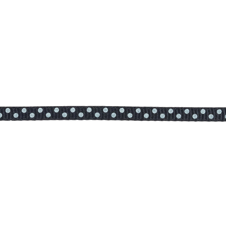Total Eclipse and White Polka Dots Grosgrain Ribbon - 0.25"