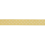 Pale Banana and White Polka Dots Grosgrain Ribbon - 0.375"